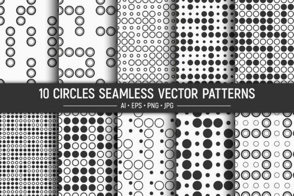 10 Circles and Dots Seamless Vector Patterns for Designers
