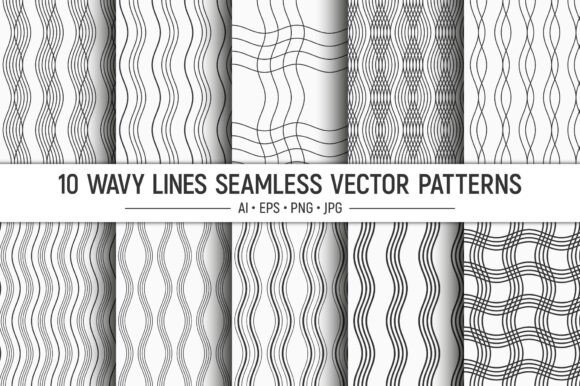 10 Wavy Lines Seamless Vector Patterns for Creative Projects