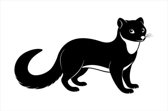 American Marten Silhouette Vector