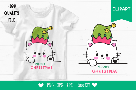 Christmas Cat Clipart Kawaii Animals Cat: A Festive Addition to Your Creative Projects