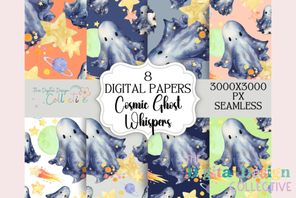 Cosmic Ghost Whispers Papers: 8 Beautiful Patterns for Creative Projects