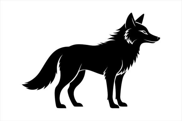 Coyote and Wolf Silhouette Icon Vector