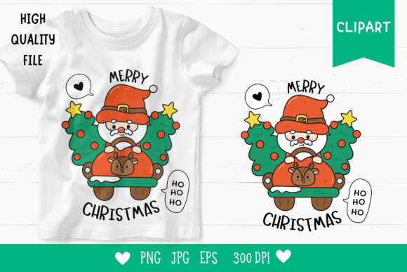 Cute Santa on Car Xmas Tree Kawaii Xmas
