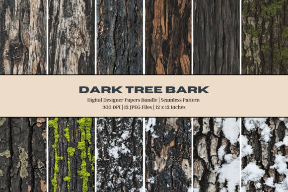 Dark Tree Bark Digital Paper: A Timeless Texture for Creative Projects