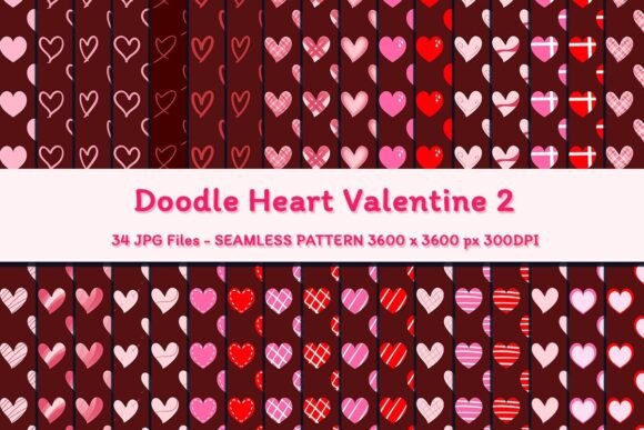 Doodle Heart Valentine Pattern 2 for Business and Creative Projects