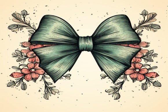 Flowers Ribbon Background for Creative Projects