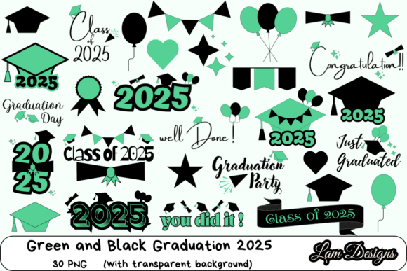 Green and Black Graduation 2025 PNG: Elevate Your Designs