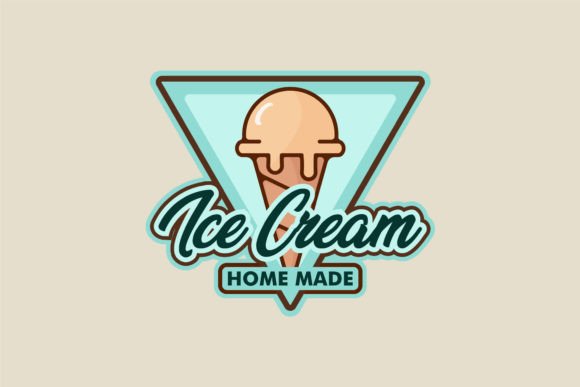 Ice Cream Logo Vector Emblem Design