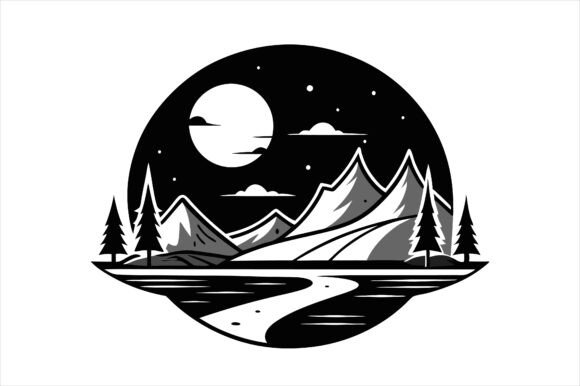 Land of Moon Icon Silhouette Vector