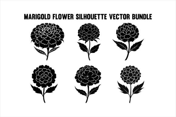 Marigold Flower Silhouette Icon Bundle: A Strategic Design Resource for Creative Professionals