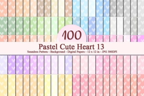 Pastel Cute Heart 13 Seamless Pattern: A Versatile Design for Modern Businesses and Creatives