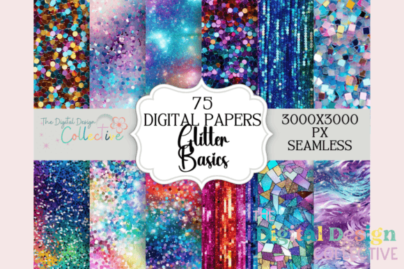 Seamless Glitter Paper Bundle for Modern Design Projects