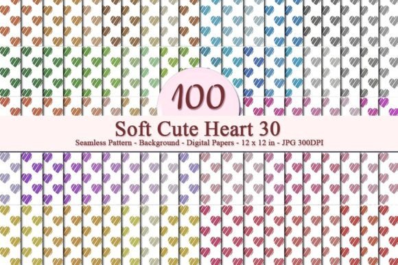 Soft Cute Heart 30 Seamless Pattern: A Versatile Design Tool for Creative Businesses