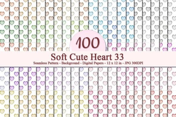 Soft Cute Heart 33 Seamless Pattern: Creative Uses for Designers and Entrepreneurs