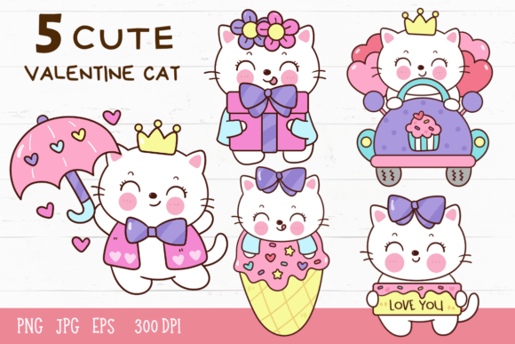 Valentine Cat Kawaii Kitten Couple Baby: A Versatile and Heartwarming Addition to Creative Projects