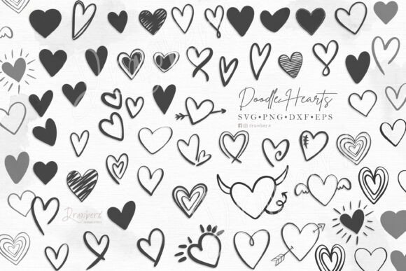 Valentines Doodle Hearts SVG, PNG Simple: A Must-Have for Creative Projects
