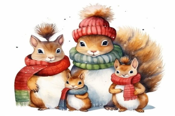 Watercolor Squirrel Background for Creative Projects