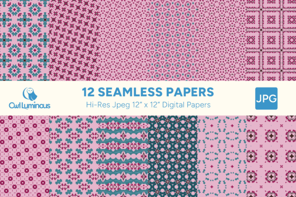 Winter Foliage Pink Seamless Papers 1 – A Creative Tool for Modern Winter Designs