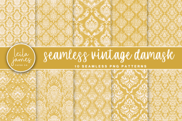 Yellow Vintage Damask Seamless Patterns: A Timeless Design Element for Modern Creatives